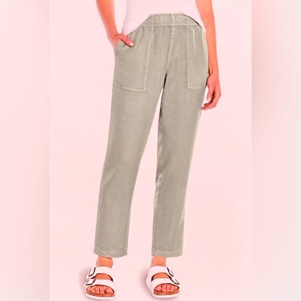 Gap Womens Pull On Tencel Pant (Green, Size L)